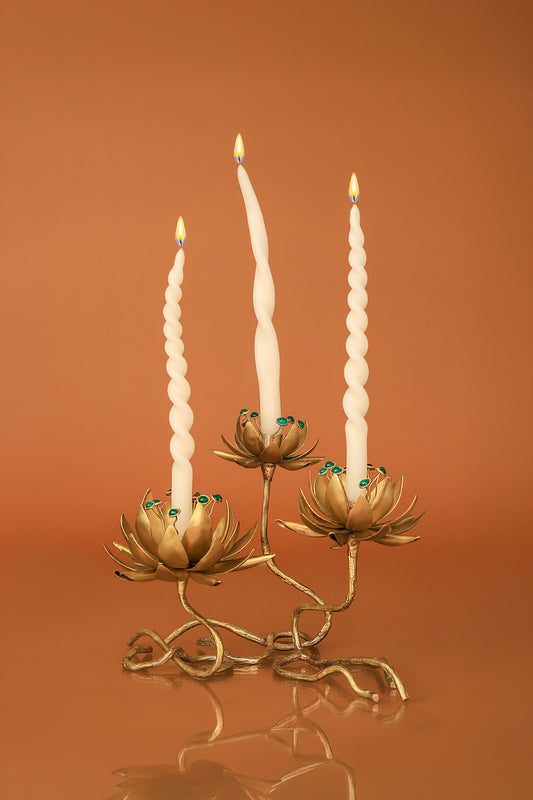 Lotus Candle Stands (Set of 3)